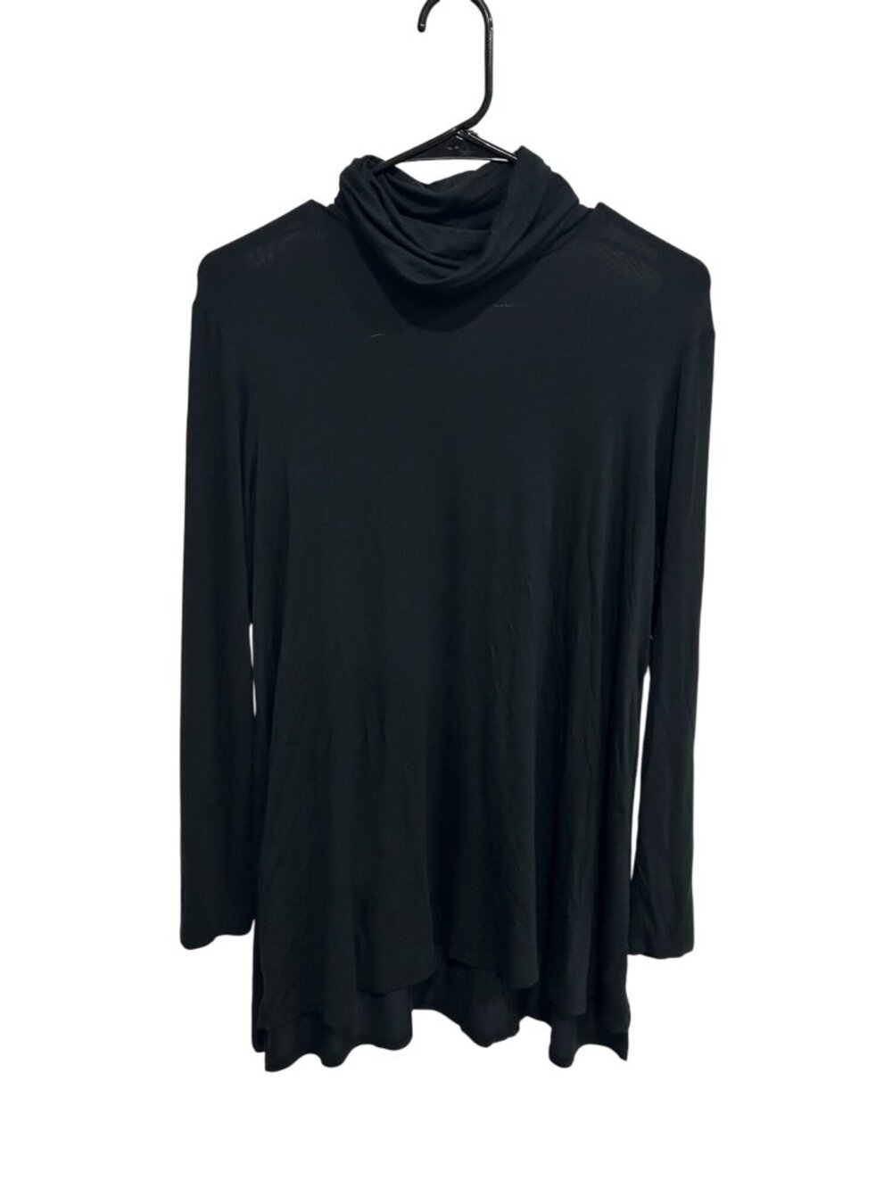 Mossimo Womens Black Long Sleeve Cowl Neck Tunic Top Size Large Cozy Minimalist